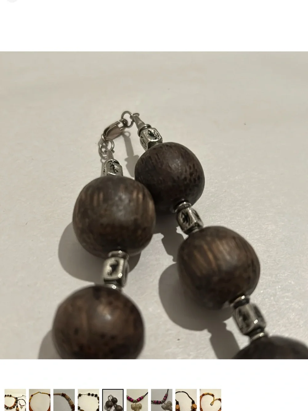 Vintage Tribal Necklace Lot Set 4 Necklaces Heishi Wood Natural Shark Tooth
